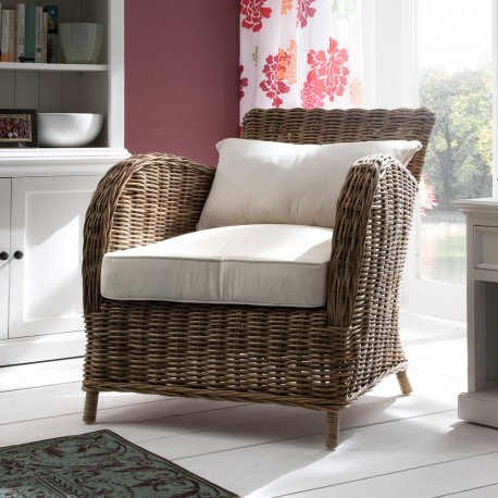 Fotel Rattanowy z Poduszkami Numi