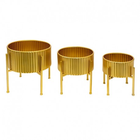 Złote Kwietniki/Osłonki Metalowe 3 szt. Clayre & Eef