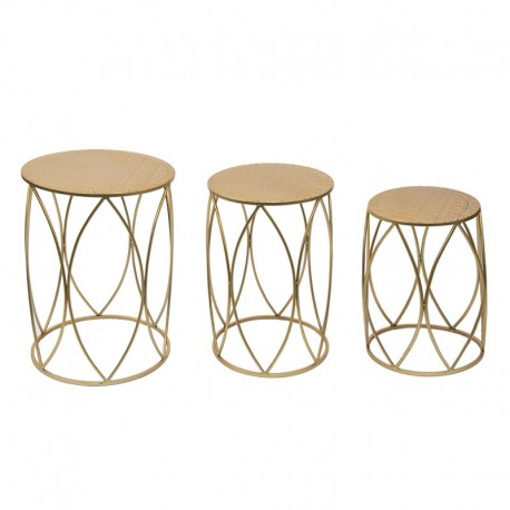 Metalowe Stoliki Złote Clayre & Eef