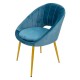 Krzesło Glamour Welur Niebieskie Clayre & Eef