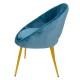 Krzesło Glamour Welur Niebieskie Clayre & Eef
