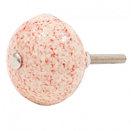 Ceramiczna Gałka Meblowa Kremowo-Czerwona Clayre & Eef