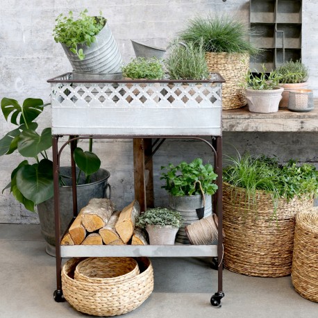 Metalowy Kwietnik Chic Antique Na Kółkach B