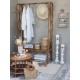 Rattanowy Wieszak Podłogowy z Półką Chic Antique Anor