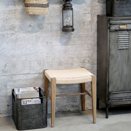 Stołek z Rattanowym Siedziskiem Chic Antique