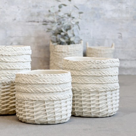 Osłonka Na Doniczkę Chic Antique Rattan Corte Kremowa E