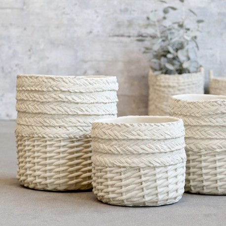 Osłonka Na Doniczkę Chic Antique Rattan Corte Kremowa D