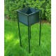 Metalowy Kwietnik Czarny Wysoki z Plastikową Osłonką