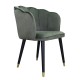 Krzesło z Welurowym Obiciem Zielone Clayre & Eef