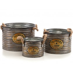 Metalowe Osłonki Na Doniczki Aluro Mazine B - 3szt.