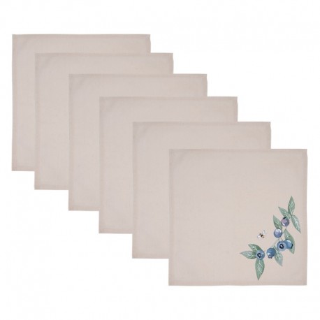 Serwetki Stołowe Bawełniane w Jagody 6 szt. Clayre & Eef