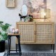 Szafka Nocna Boho Chic Antique z Rattanowymi Frontami