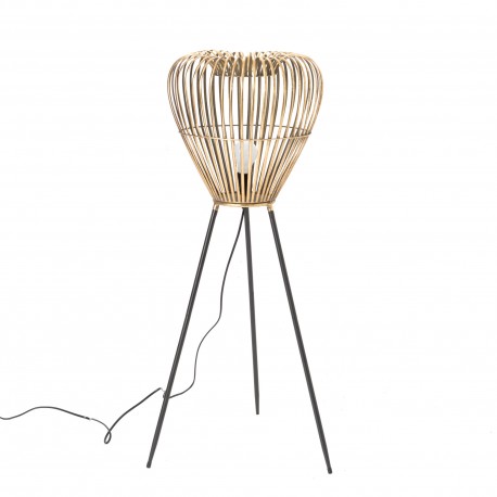 Lampa Stojąca Czarno-Złota