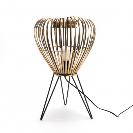 Lampa Stołowa Czarno-Złota