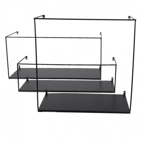 Półki Ścienne Loft Czarne 3 szt. Clayre & Eef