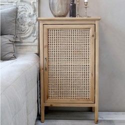 Szafka Nocna Boho Chic Antique z Rattanowymi Frontami