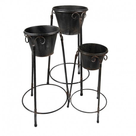 Metalowe Kwietniki z Osłonkami 3 szt. Clayre & Eef