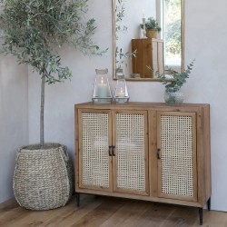 Komoda Boho Chic Antique z Rattanowymi Frontami A