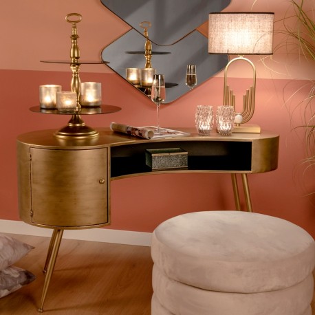 Metalowe Biurko w Kolorze Mosiądzu Clayre & Eef