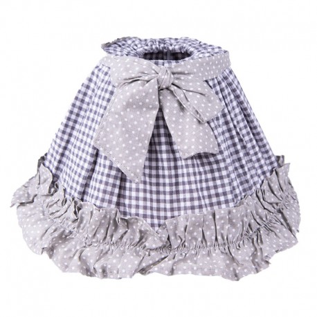 Bawełniany Abażur w Kratę i Kropki z Kokardą B Clayre & Eef