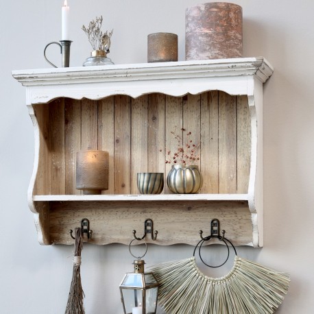 Szafka Ścienna Chic Antique Przeszklona z Dekorem