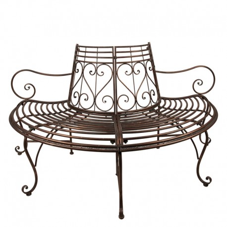 Metalowa Ławka Prowansalska Półokrągła A Clayre & Eef