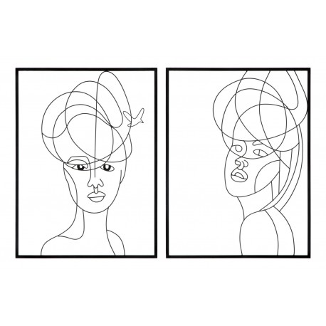 Metalowe Dekoracje Ścienne Kobiety 2 szt. Mauro Ferretti A