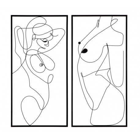 Metalowe Dekoracje Ścienne Kobiety 2 szt. Mauro Ferretti D