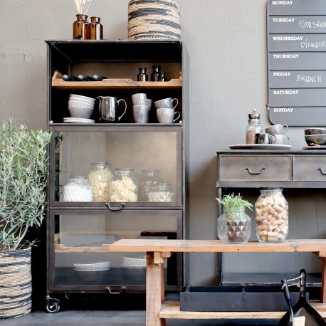 Witryna Industrialna Chic Antique Na Kółkach