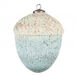 Szklana Bombka Kremowo-Niebieska D Clayre & Eef