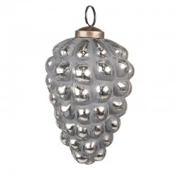 Szklana Bombka Srebrno-Szara A Clayre & Eef