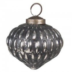 Szklana Bombka Srebrno-Szara B Clayre & Eef