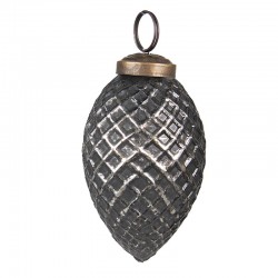 Szklana Bombka Srebrno-Szara C Clayre & Eef