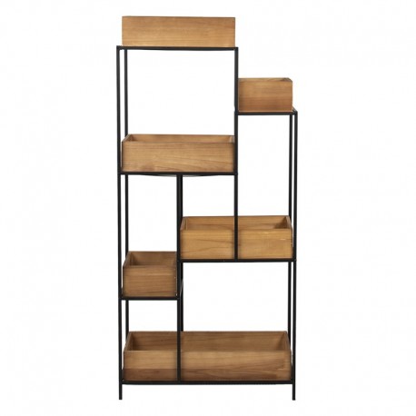 Regał Loft z Drewnianymi Pojemnikami Clayre & Eef