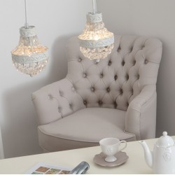 Lampa Shabby Chic z Kryształkami