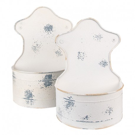 Pojemniki/Osłonki Ścienne Shabby Chic 2 szt. A Clayre & Eef
