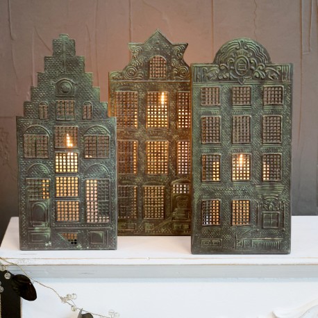 Lampion Domek Chic Antique Metalowy 26,5 cm