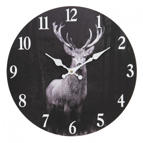 Zegar w Stylu Skandynawskim z Jeleniem Clayre & Eef