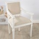 Krzesło Prowansalskie Białe z Podłokietnikami