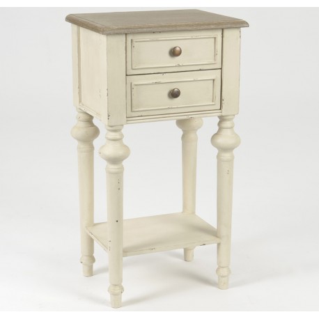Stolik Nocny w Stylu Prowansalskim Beżowy