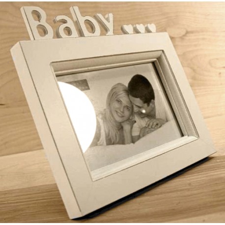 Biała Ramka Drewniana Baby