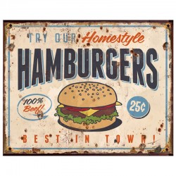 Metalowa Tabliczka Vintage Hamburgers Clayre & Eef
