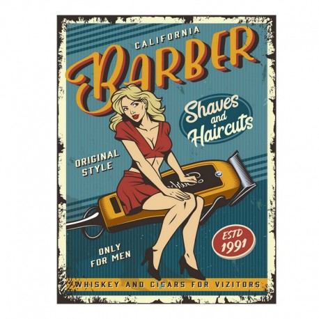 Metalowa Tabliczka Vintage Barber Clayre & Eef