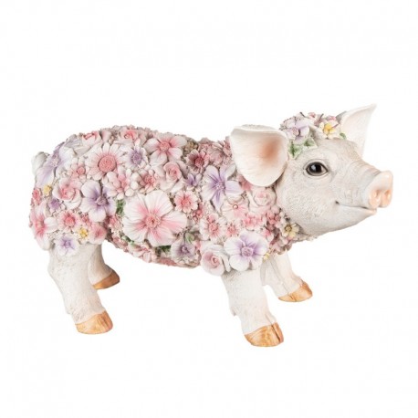 Figurka Świnka w Kwiatkach Clayre & Eef