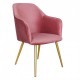 Krzesło Tapicerowane Welur Różowe Clayre & Eef