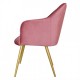 Krzesło Tapicerowane Welur Różowe Clayre & Eef