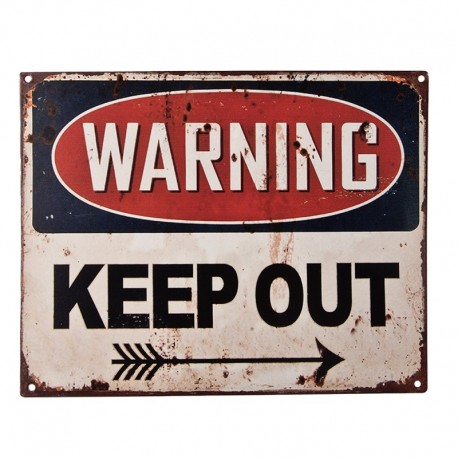 Metalowa Tabliczka Vintage Keep Out Clayre & Eef