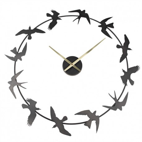 Zegar Ścienny Metalowe Ptaki Clayre & Eef