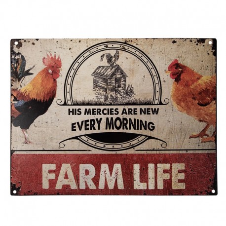 Metalowa Tabliczka Vintage Farm Life Clayre & Eef