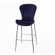 Welurowe Krzesło Barowe Granatowe